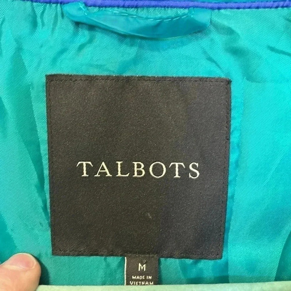 Talbots teal down puffer  vest - Picture 2 of 4